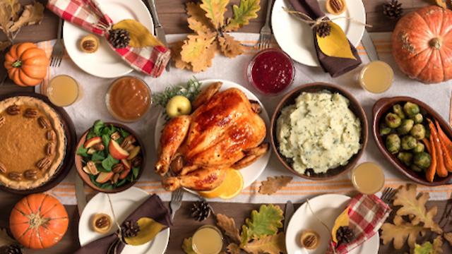 Traditional Thanksgiving favorites spread