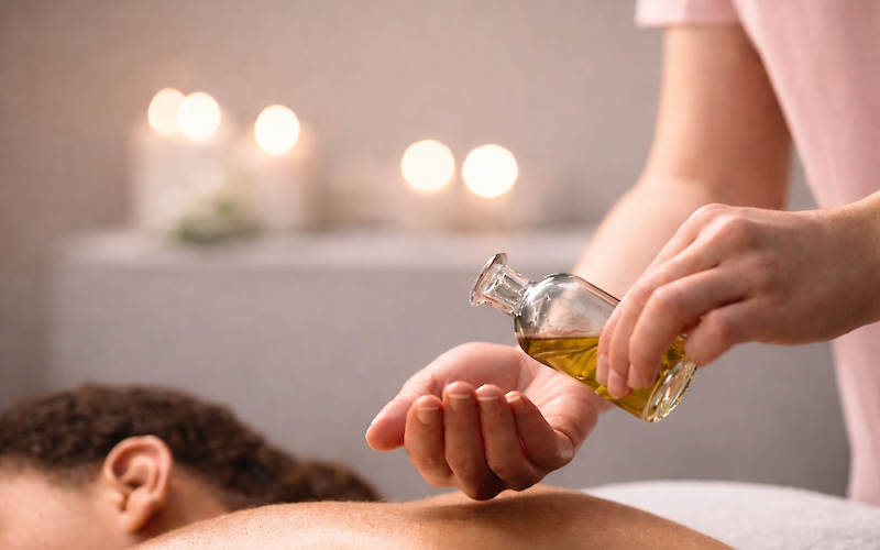 Massage treatment with aromatherapy oil at The Spa at Perry Cabin