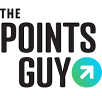 The Points Guy logo with arrow in blue-green circle.