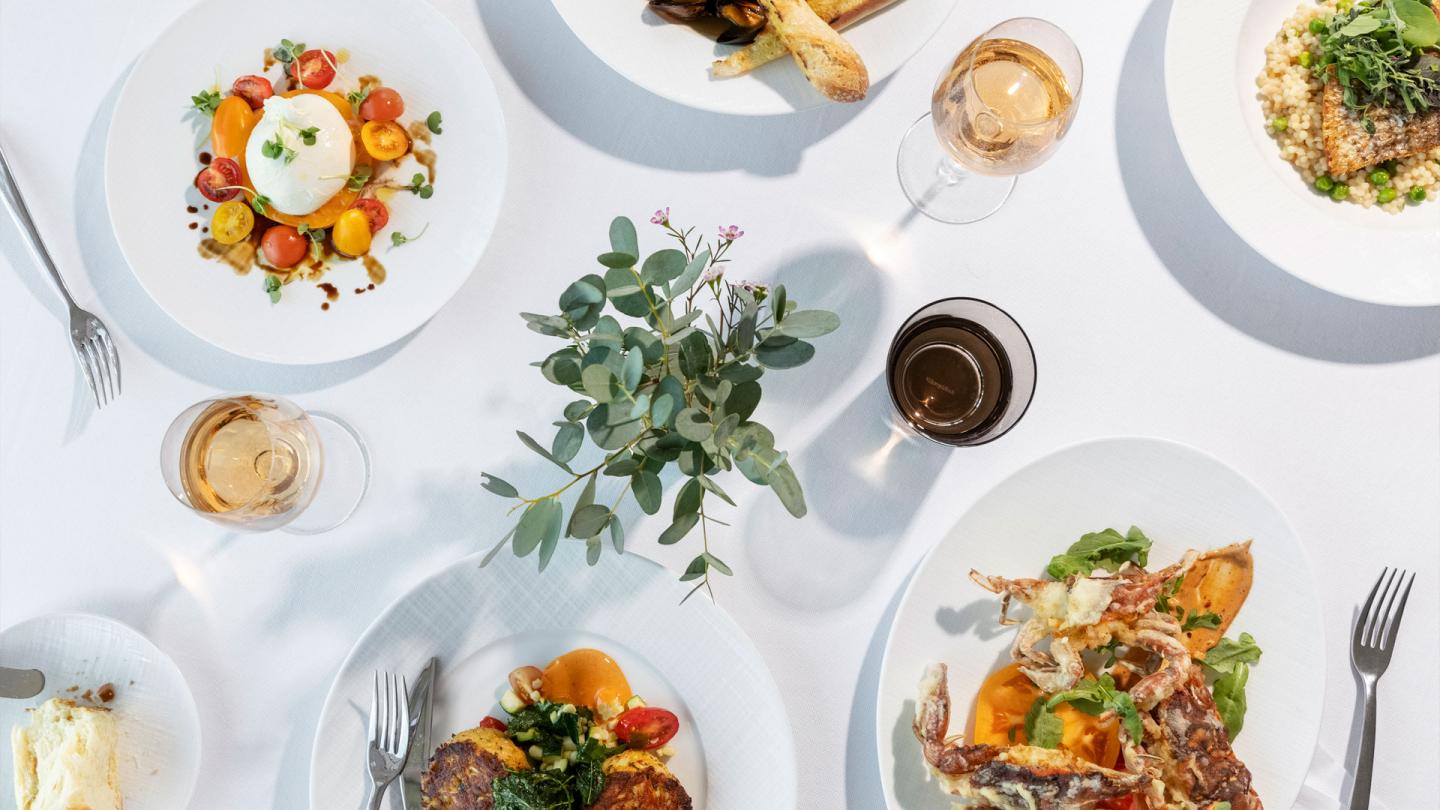 Top down view over dining setting