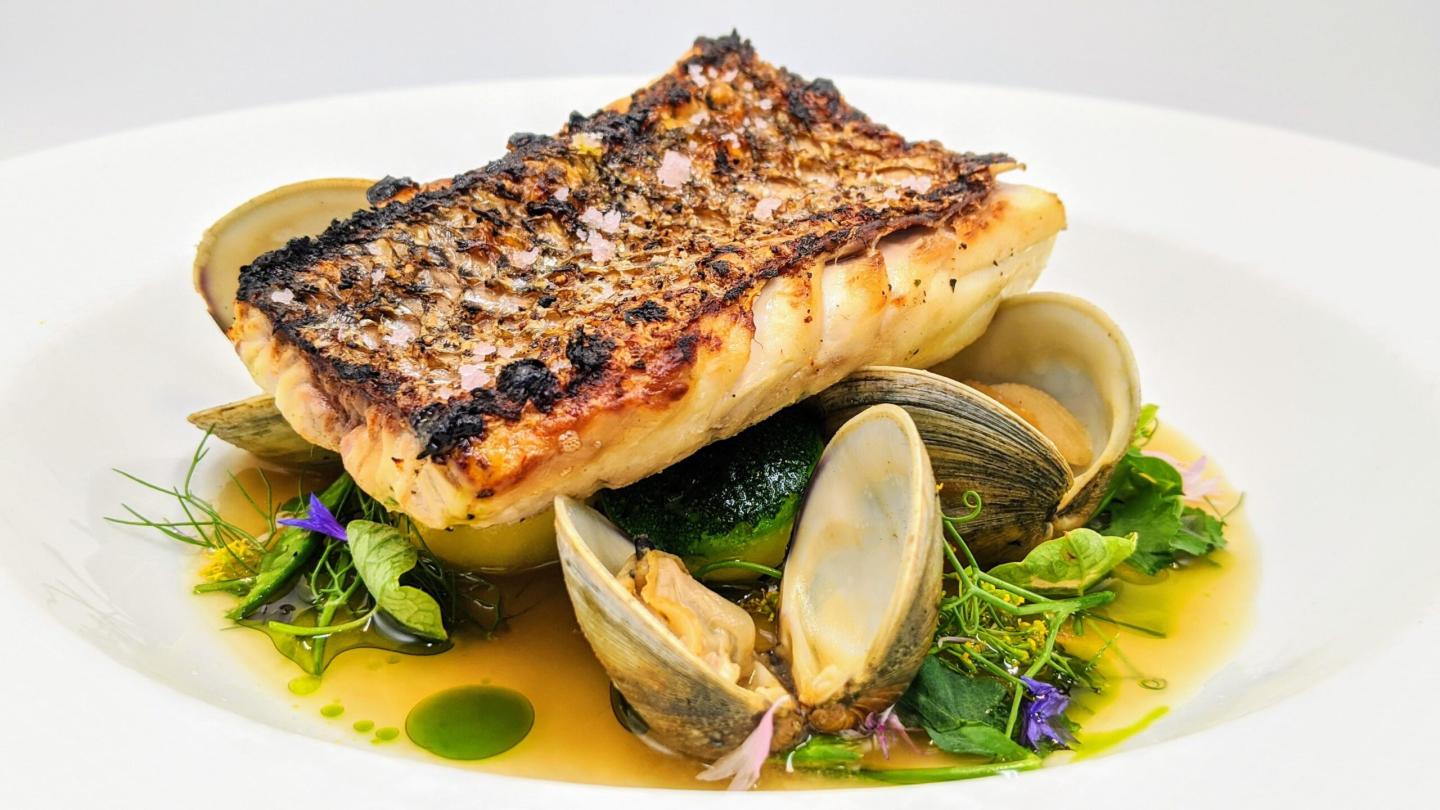 Rockfish and clam dish