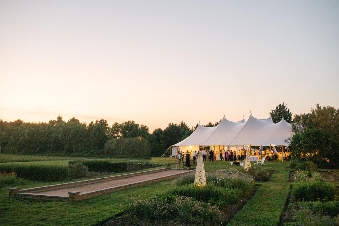 Tented Wedding Reception on Linden Lawn