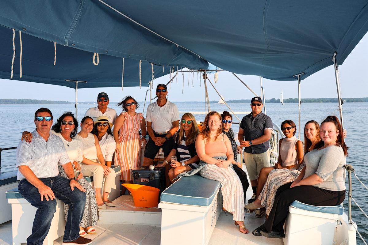A group of people on a boat