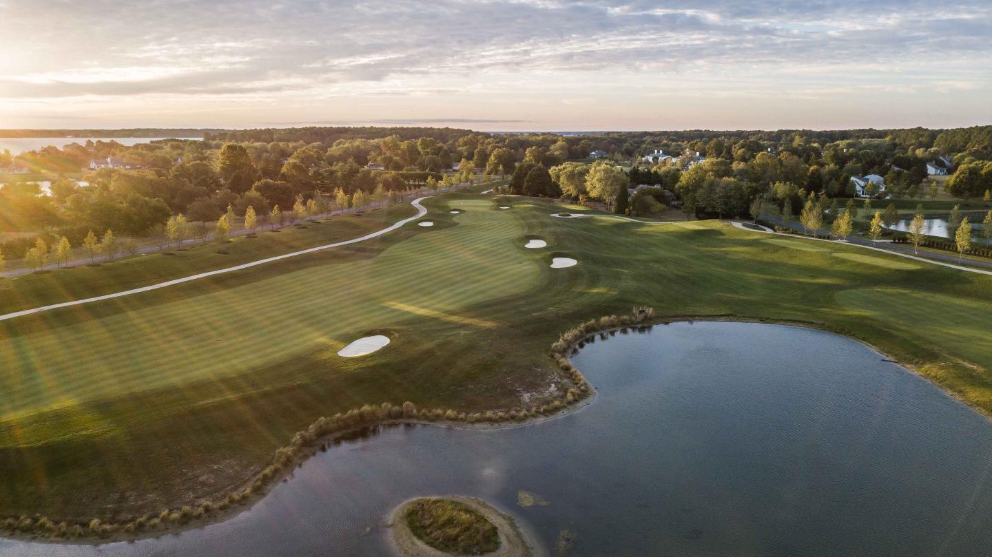 Overhead shot of the Links at Perry Cabin golf course