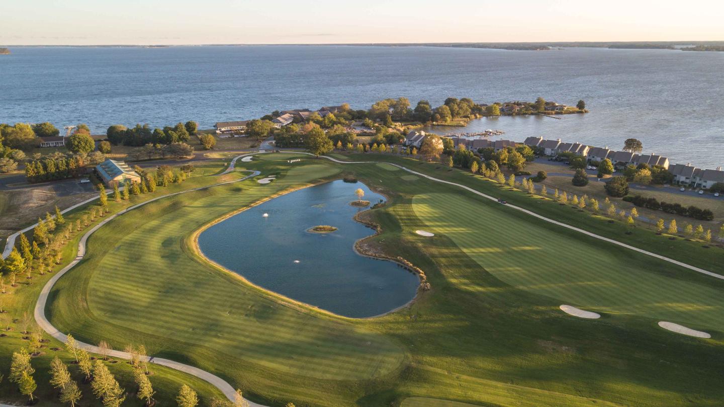 Aerial view of the Links at Perry Cabin golf course