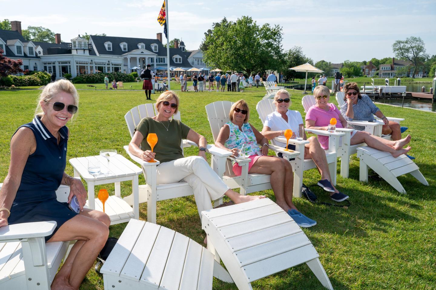 Relaxing Waterside in Adirondack Chairs