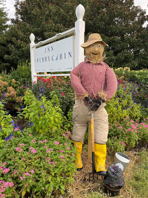 Scarecrow at resort entrance