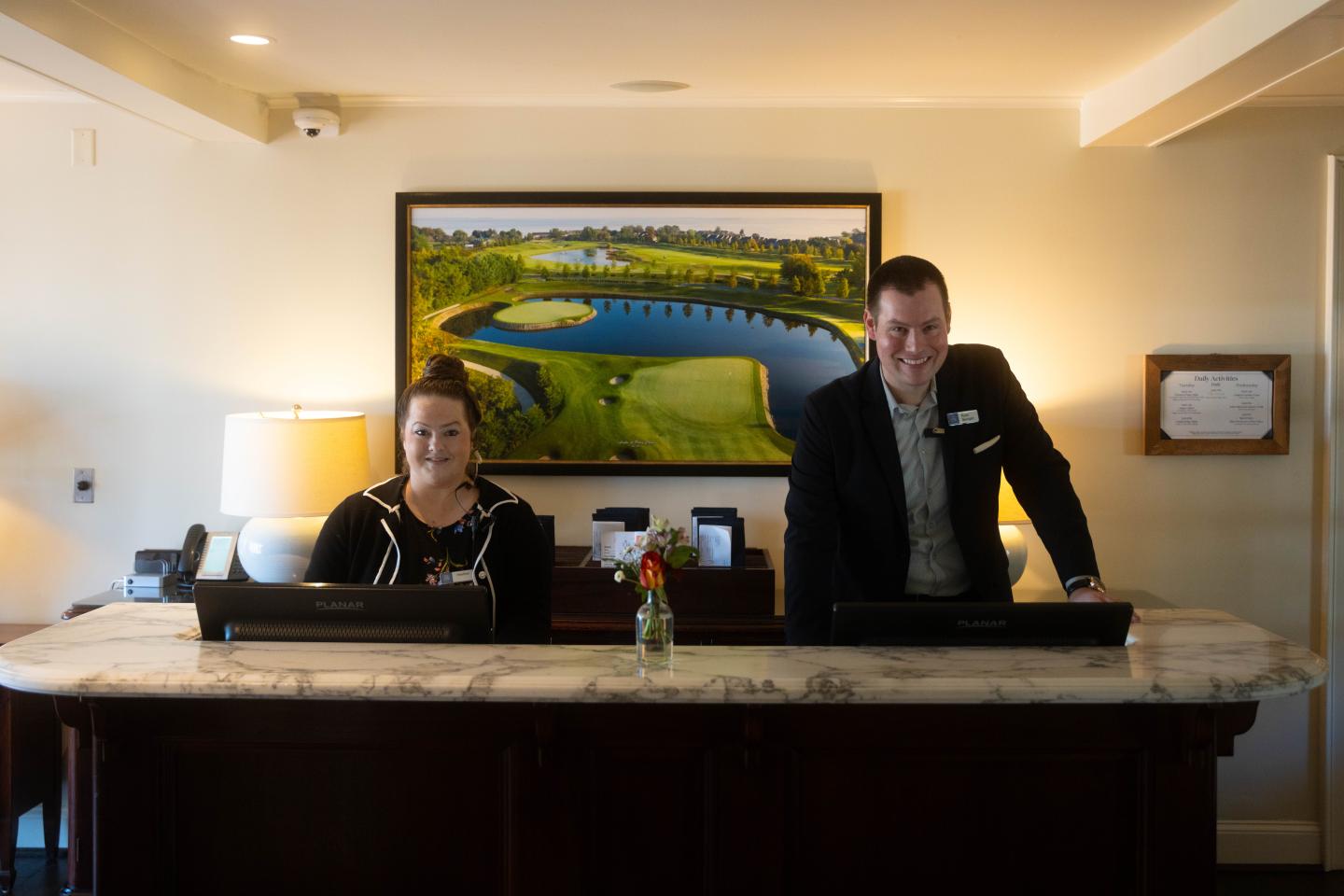 Front Desk Agents welcoming into lobby