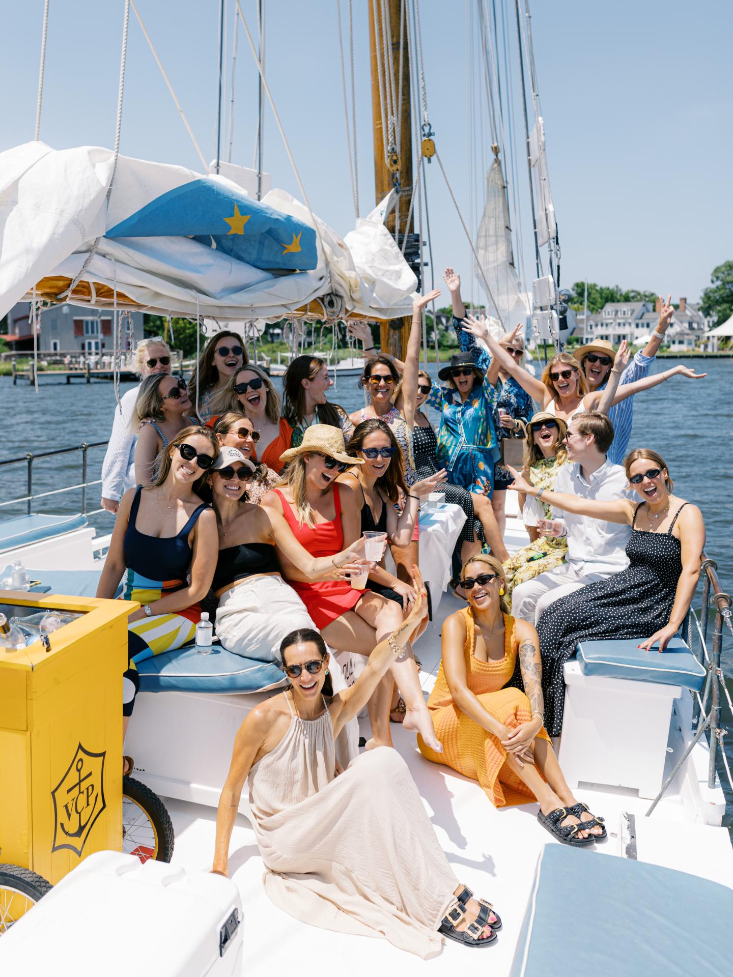 Group of friends on Stanley Norman Skipjack Charter