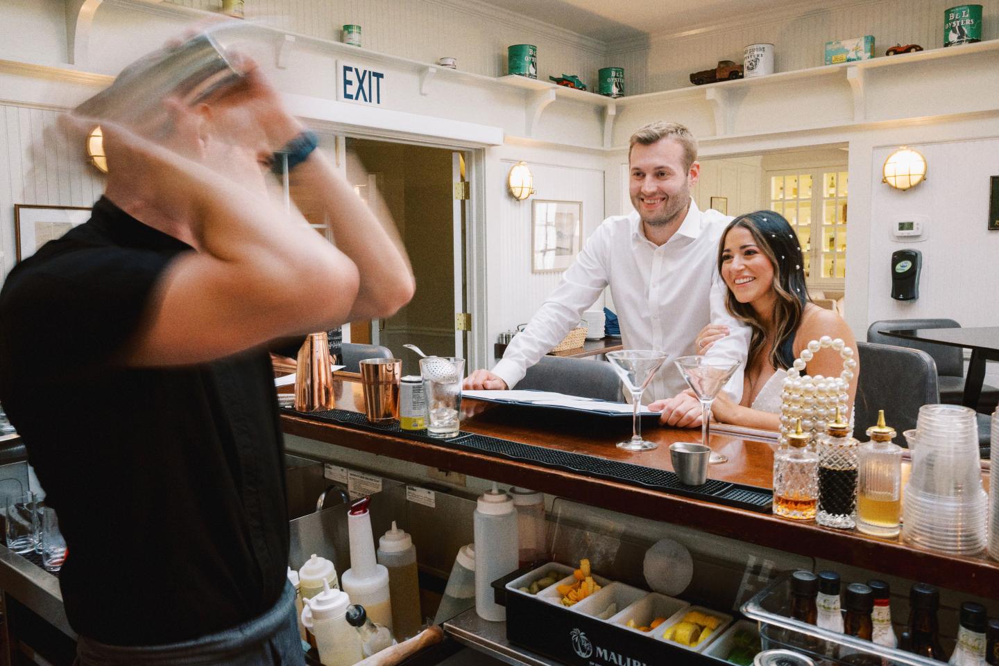 Guests ordering drinks at Purser's Pub