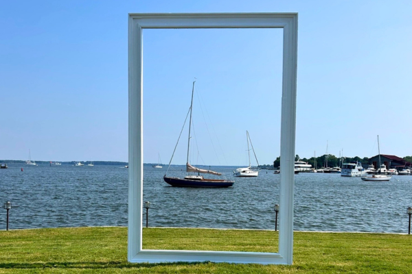 Large picture frame on The Pointe for photo opp