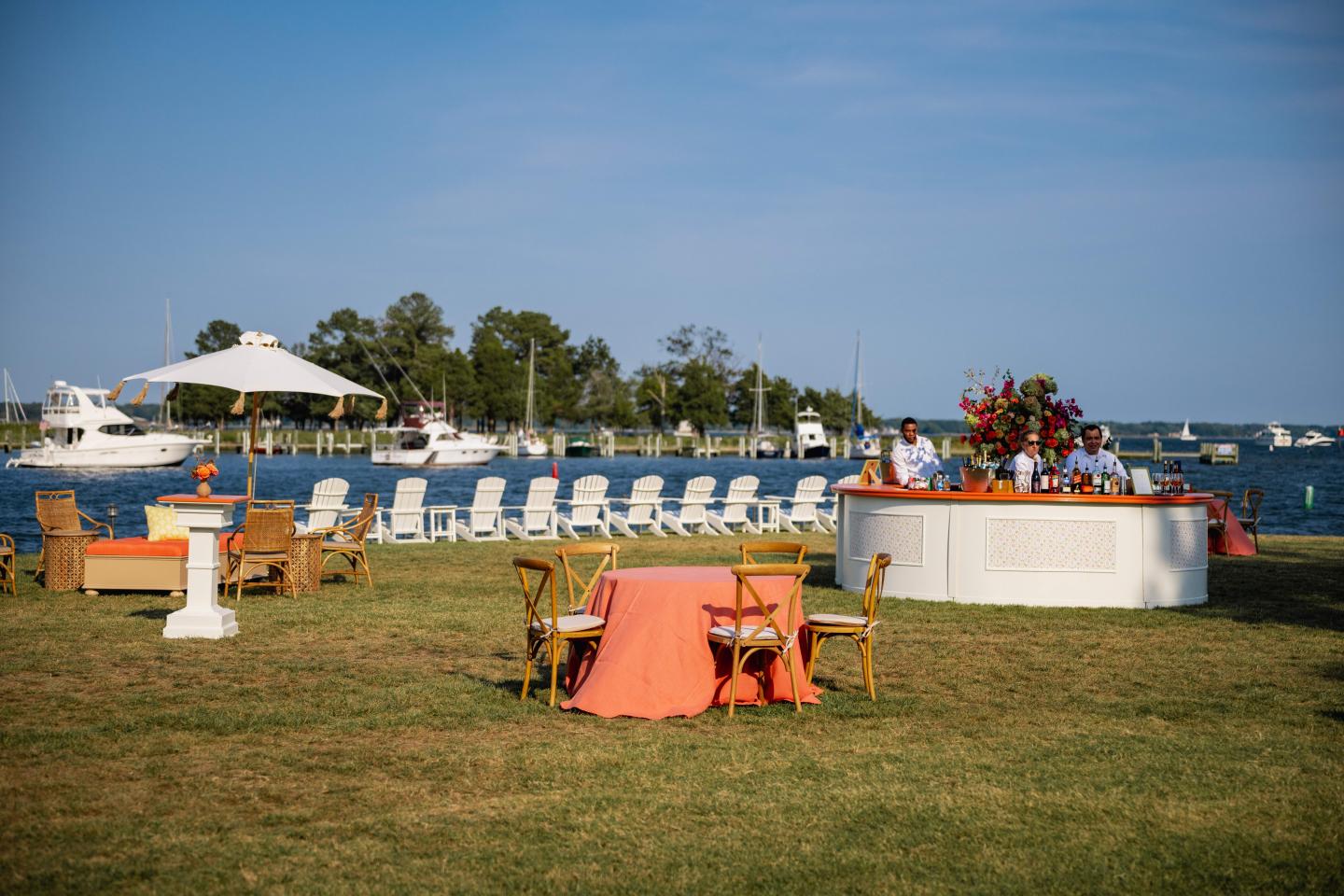 Cocktail reception on The Pointe