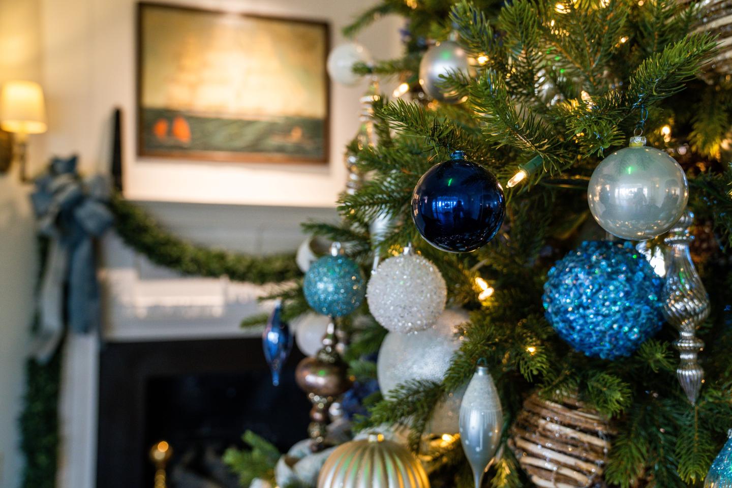 Christmas tree in lobby entrance