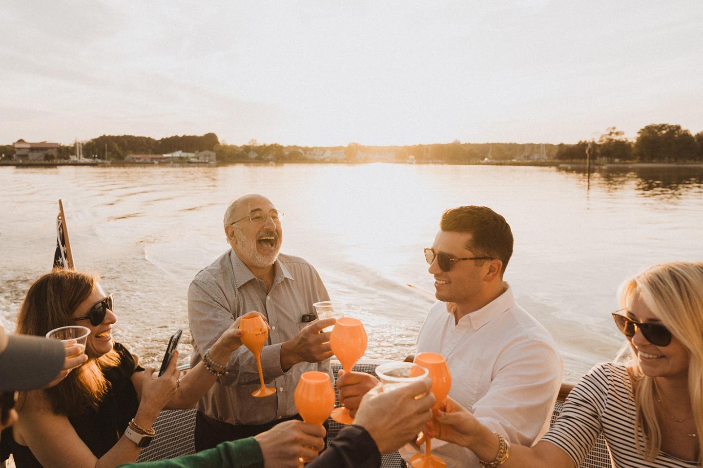 Guests enjoying sunset on Five Star