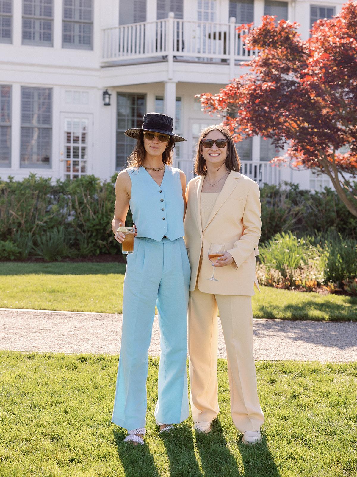 Women in power suits on the Manor Lawn
