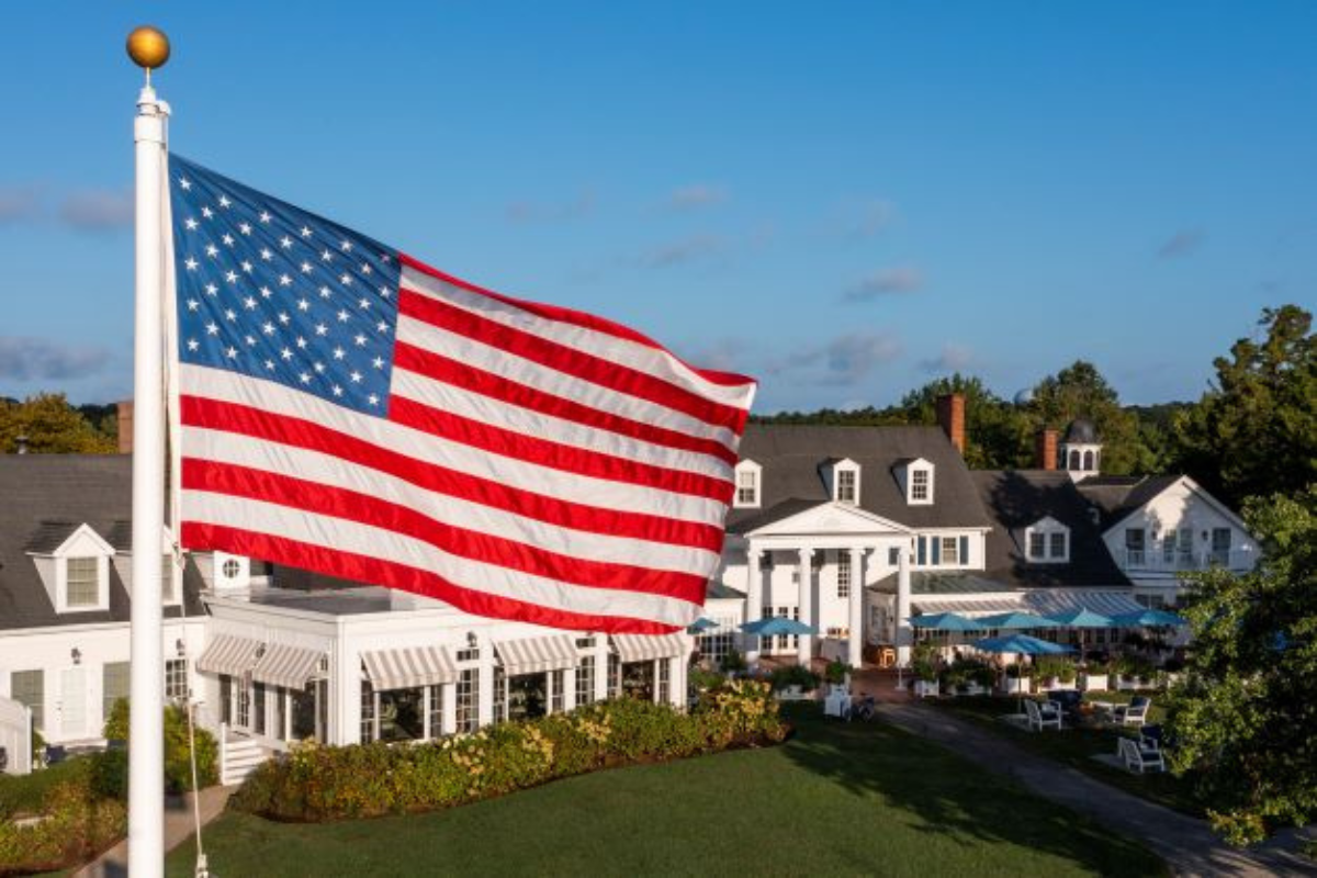 American flag in front of the Inn