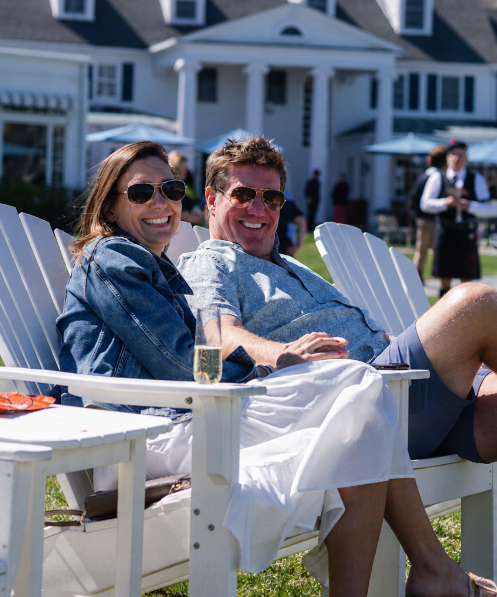 Guests enjoying waterfront reception